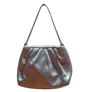 VINTAGE Gray Handbag Formal Satin Prom Bridesmaid Bag Crossbody Small Purse
